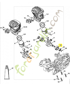 Roulement rainuré à billes 15x38x11 9523-003-4301. Pièce de rechange Sithl