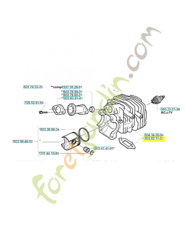 Joint 503821101. Pièce de rechange Husqvarna