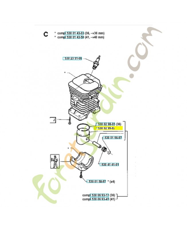 Segment de piston référence 537400001