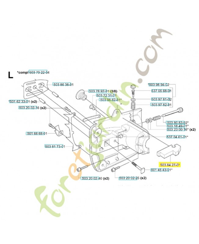 Support 503842701. Pièce de rechange Husqvarna
