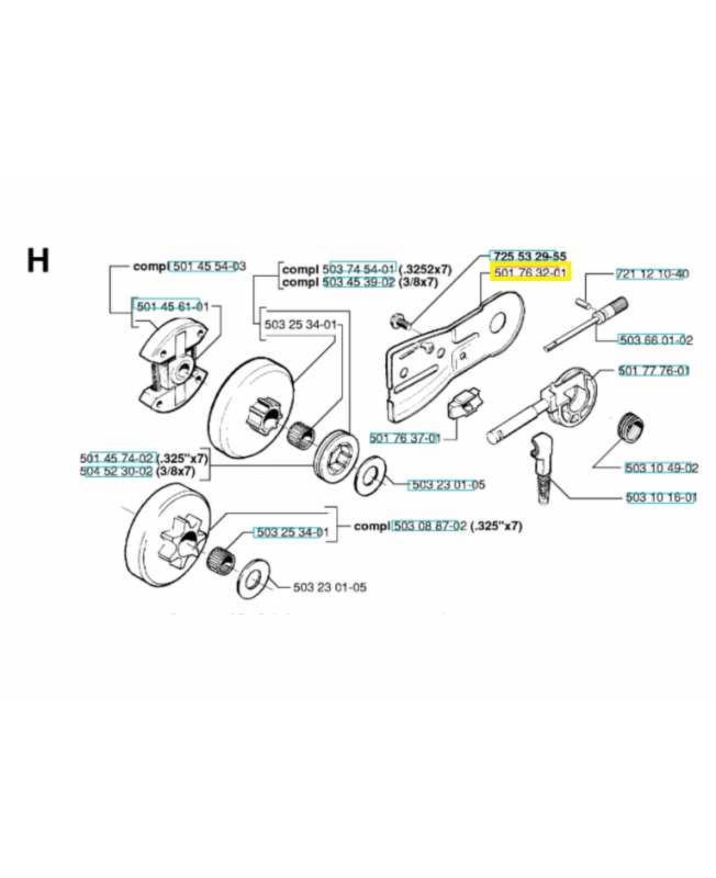 Plaque pompe 501763201 husqvarna