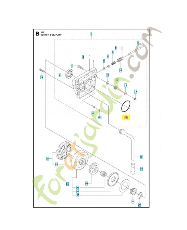 Anneau en 0 29.1 x 1.6 740422100. Pièce de rechange Husqvarna