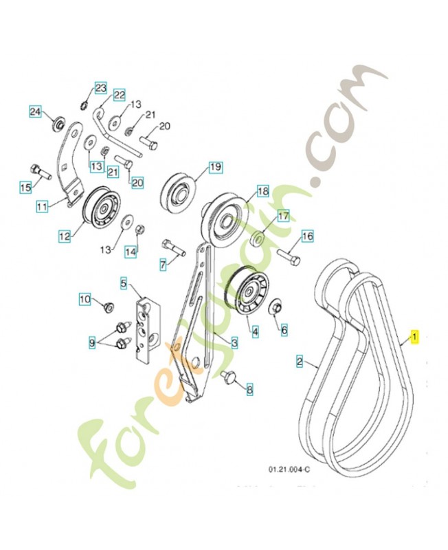 Courroie 532408019. Pièce de rechange Husqvarna