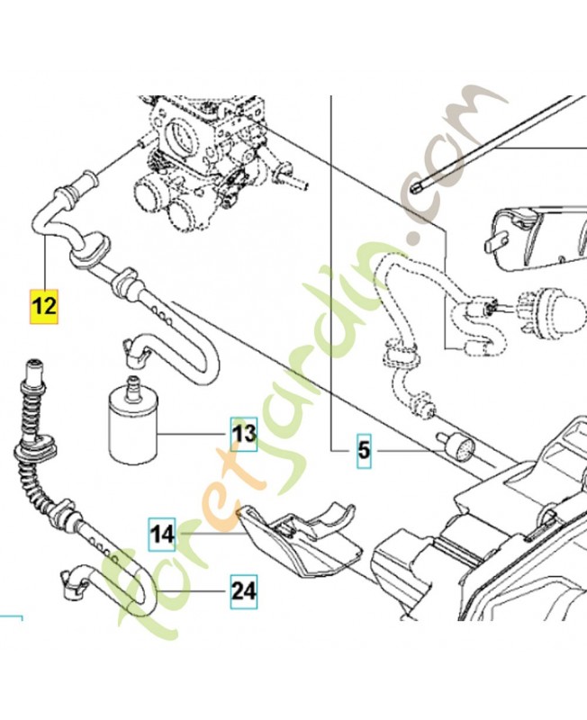 Durite d'essence 573993503. Pièce de rechange Husqvarna