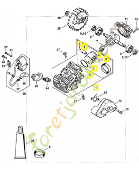 Cylindre avec piston ø 38 mm 1137-020-1209. Pièce détachée Stihl / Vicking
