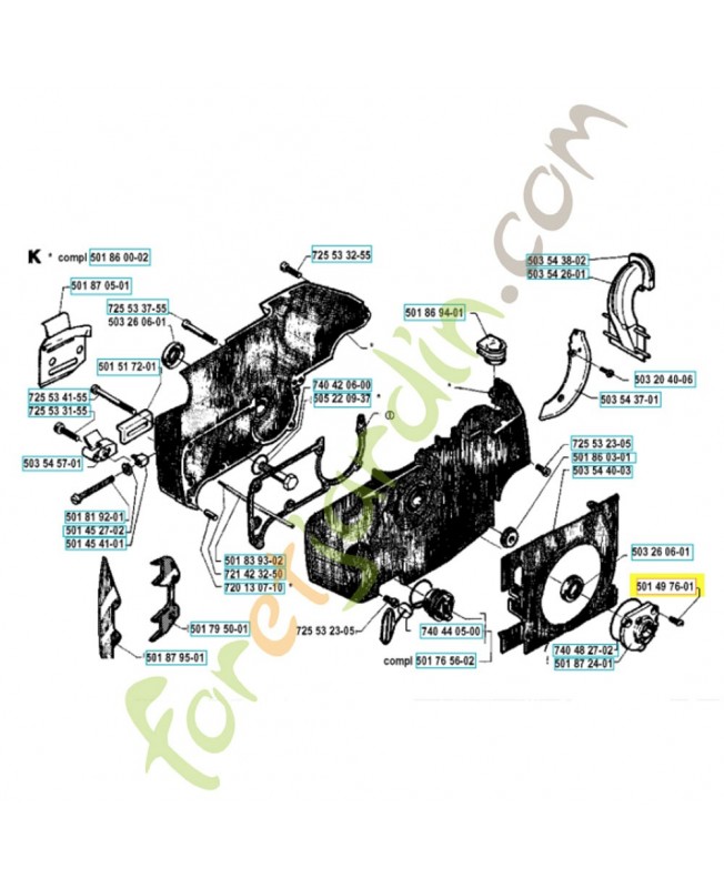 Vis 501497601. Pièce de rechange Husqvarna Vis 501497601. Pièce de rechange Husqvarna