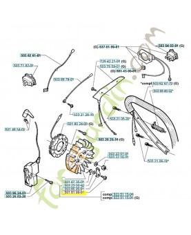 Vis m5x14 501819901. Pièce de rechange Husqvarna