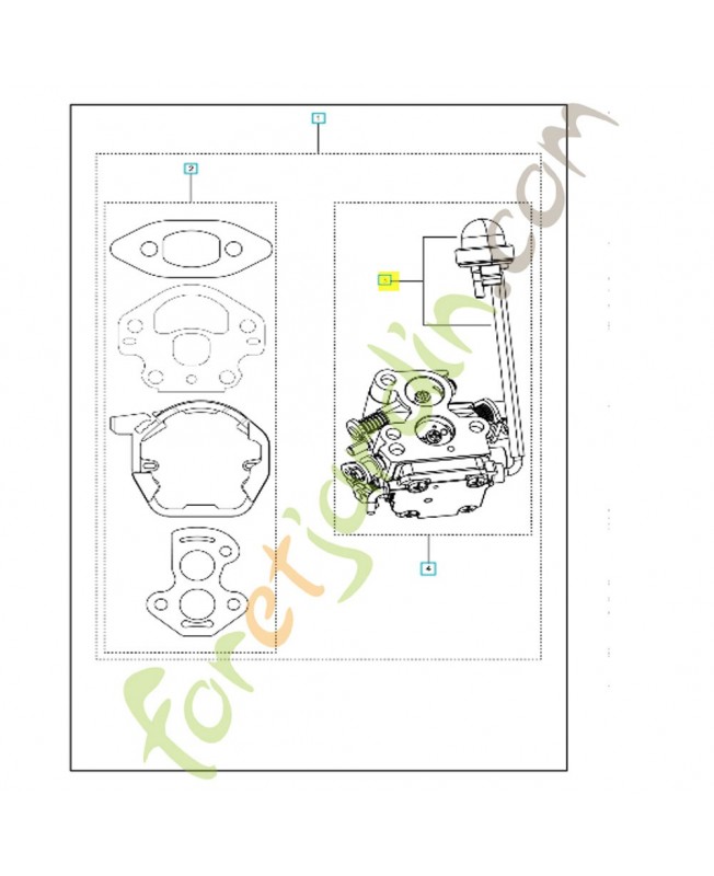 Poire d'amorçage 545008030. Pièce de rechange Husqvarna