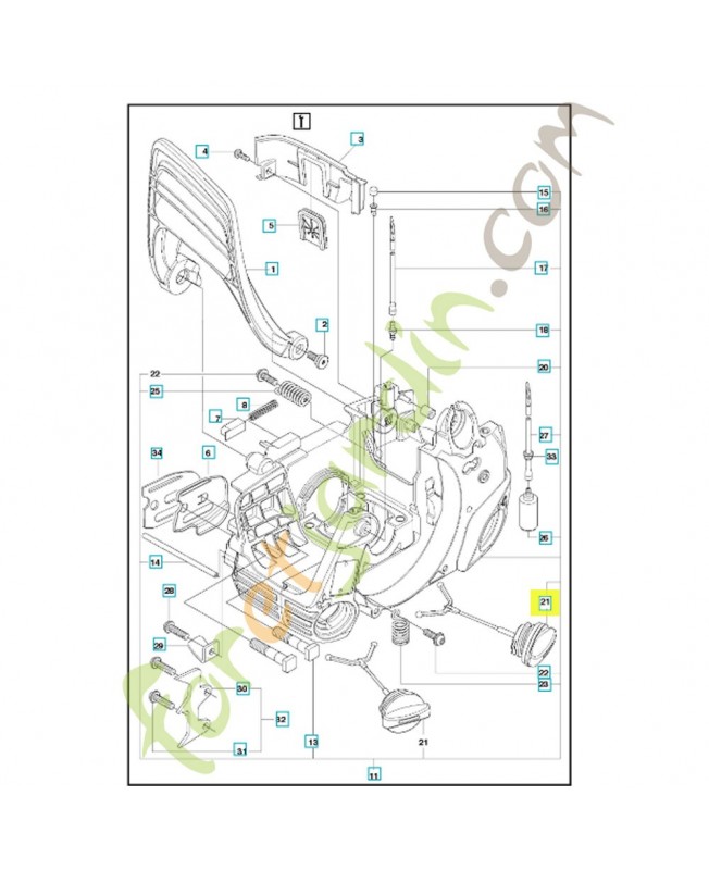 Bouchon de réservoir complet 544111203. Pièce détachée Husqvarna