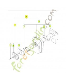 Silencieux 545180843. Pièce de rechange Husqvarna