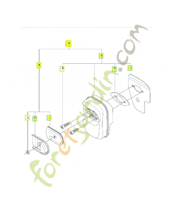 Silencieux 545180843. Pièce de rechange Husqvarna