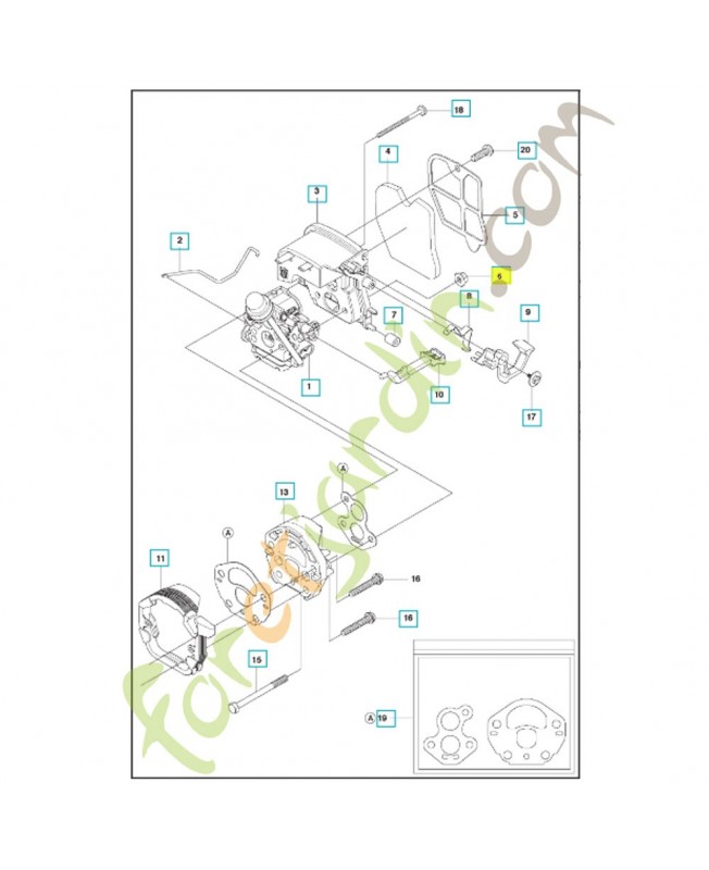 Écrou 530016101. Pièce de rechange Husqvarna 