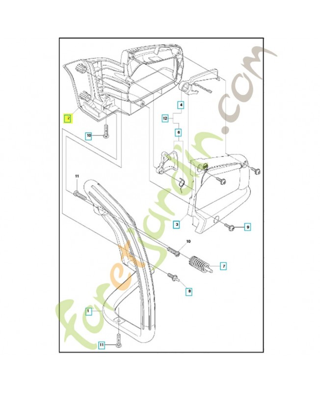 poignée arrière 545062202. Pièce de rechange Husqvarna 