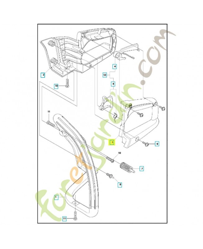 couvercle de poignée 545062301. Pièce de rechange Husqvarna