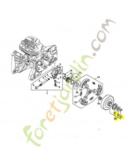 Jeu pignon a anneau 3/8 7 dts- 1122-007-1000- Pièce détachée Stihl / Vicking