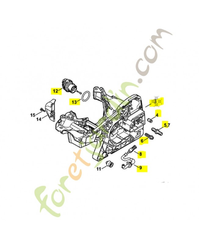 Carter moteur stihl ref. 1143-020-3027 Remplace référence 1143-020-3011 et 11430203013