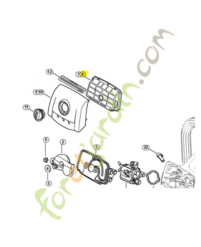 Filtre a air 1137-120-1605. Pièce de rechange Sithl