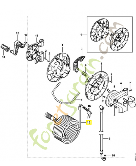 Flexible haute pression DN 6, 15 m 4788-500-0800. Pièce détachée Stihl / Vicking