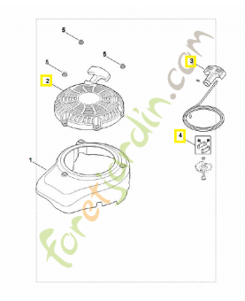Dispositif lancement complet 0002-190-4003. Pièce détachée Stihl / Vicking