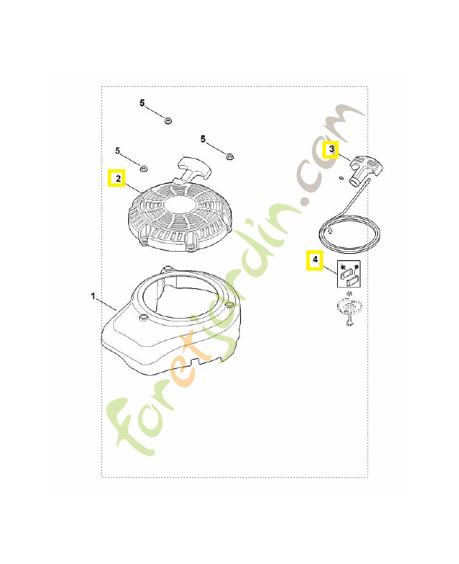 Dispositif lancement complet 0002-190-4003. Pièce détachée Stihl / Vicking