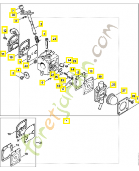 Carburateur c1q-s55 4229-120-0604. Pièce de rechange Sithl / Vicking