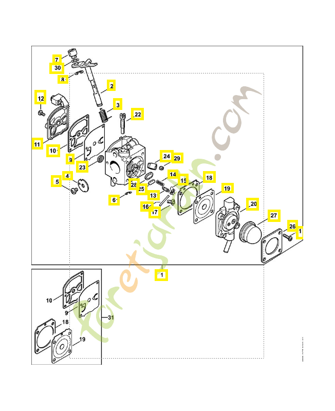 Carburateur c1q-s55 4229-120-0604. Pièce de rechange Sithl / Vicking Carburateur c1q-s55 4229-120-0604. Pièce de rechange Sithl / Vicking