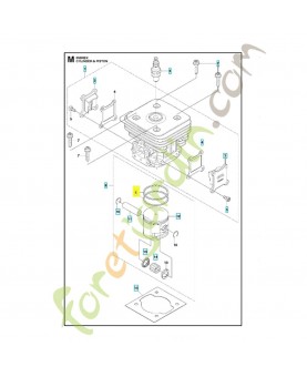 Anneau 512311201. Pièce de rechange Husqvarna