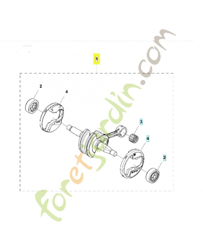Vilebrequin complet 576665903. Pièce détachée Husqvarna