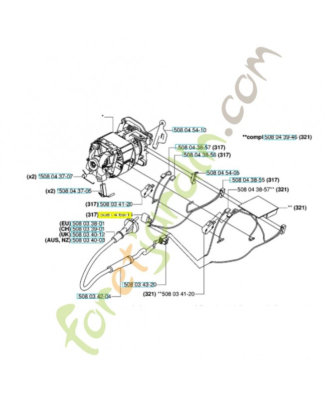 Condensateur 508046914. Pièce de rechange Husqvarna
