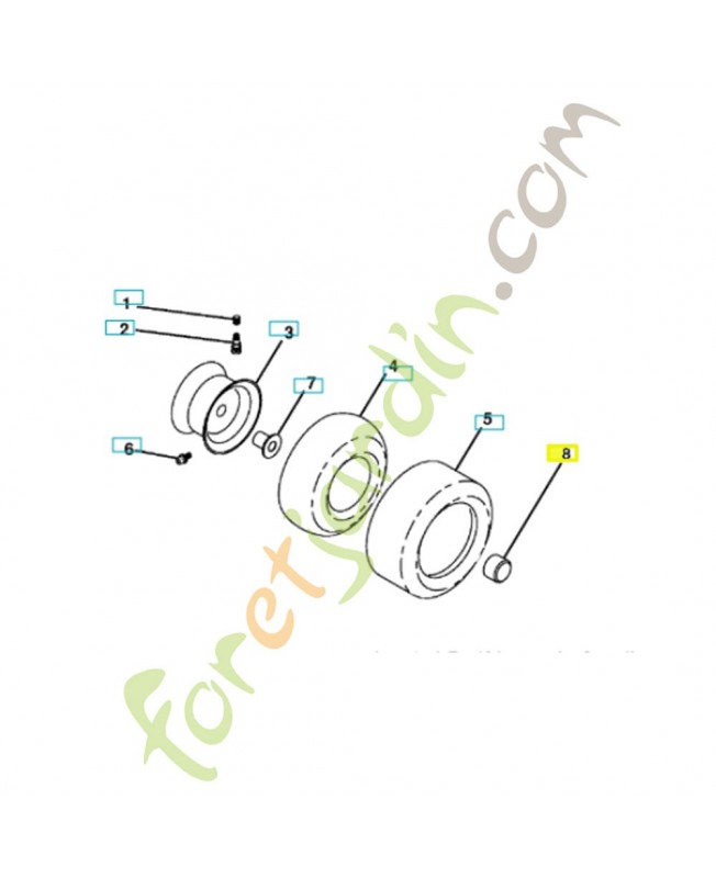 Capuchon axe de roue 532104757. Pièce de rechange Husqvarna