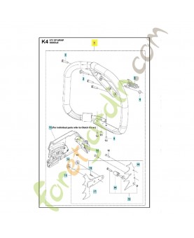poignée avant complète 579504001. Pièce détachée Husqvarna