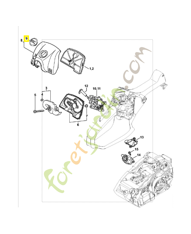 Verrou 1137-140-9200 stihl. Pièce détachée Stihl