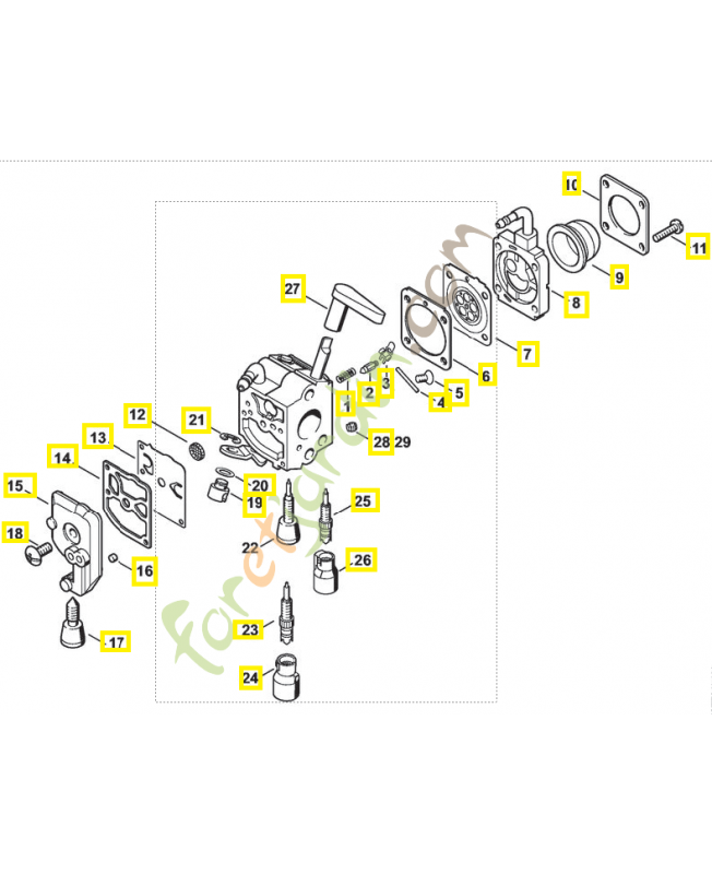 Carburateur c1q-s 225 4237-120-0618. Pièce de rechange Sithl / Vicking