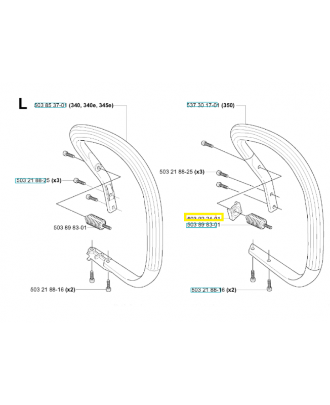 Pièce d'espacement 503922401. Pièce de rechange Husqvarna