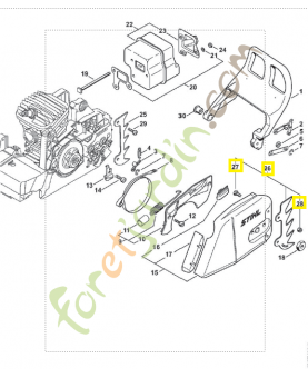 Griffe extérieure ms 0000-660-0850. Pièce détachée Stihl / Vicking