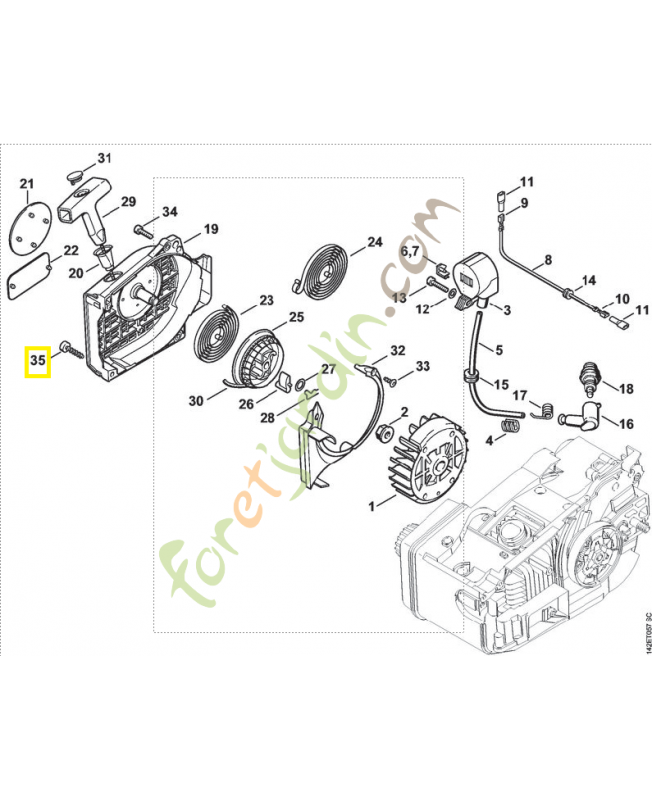 Vis cylindrique is p 5x20 9074-478-4135. Pièce de rechange Sithl / Vicking