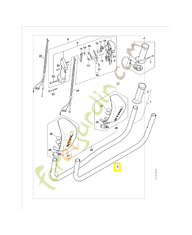 Poignée tubulaire 4147-791-1700. Pièce de rechange Sithl / Vicking Poignée tubulaire 4147-791-1700. Pièce de rechange Sithl / Vicking