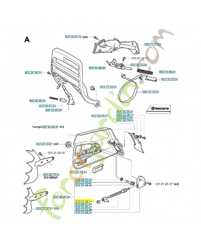 Douille 537017401. Pièce de rechange Husqvarna