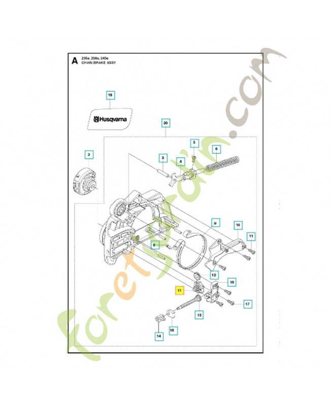 Molette de tension 525884201. Pièce de rechange Husqvarna