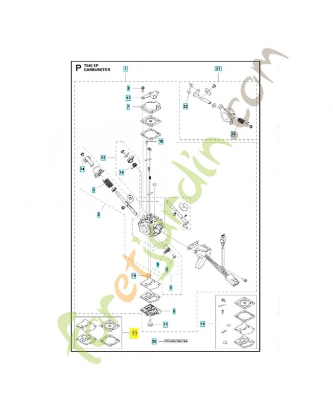 Kit membrane 580700001. Pièce de rechange Husqvarna