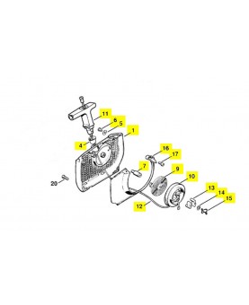 Carter de ventilateur avec lanceur Stihl réf. 1128-080-2104
