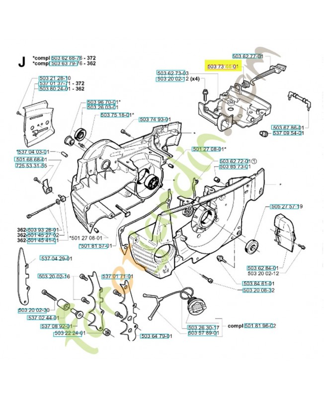 Passage 503734401. Pièce de rechange Husqvarna