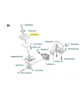 Couvercle 503888001. Pièce de rechange Husqvarna