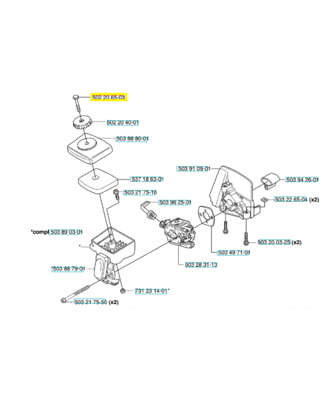 Vis 502206503. Pièce de rechange Husqvarna
