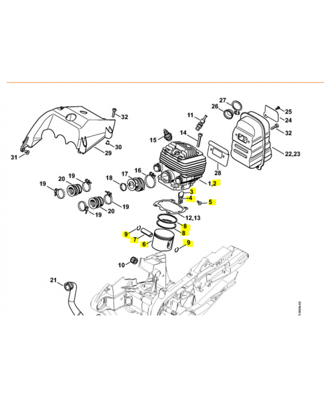 Cylindre+piston Stihl ref. 4224-020-1202
