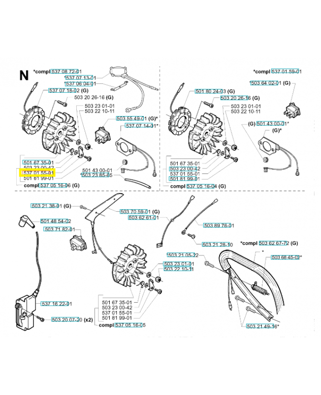 Cliquet 537015501. Pièce de rechange Husqvarna