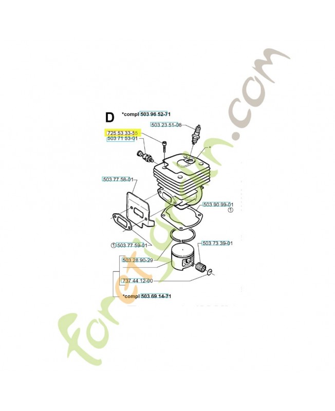 Vis m5 x 25 725533355. Pièce de rechange Husqvarna