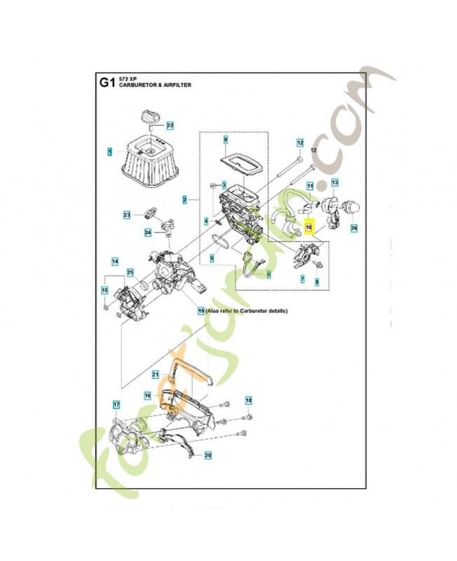 Durite d'essence 523056801. Pièce de rechange Husqvarna 