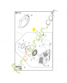 Lanceur complet 504597002. Pièce de rechange Husqvarna