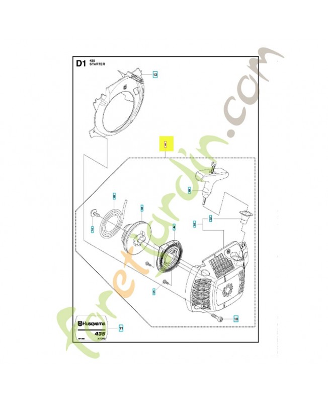 Lanceur complet 504597002. Pièce de rechange Husqvarna